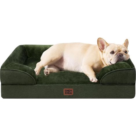 Hundebett Orthopädisches Memory Foam L 76 x B 51 x H 17 cm Dunkel Grün (1/5)