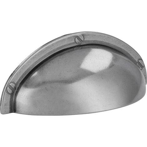 Muschelgriff für Schubladen Junit - Schubladengriff Vintage LA 64, Zinkdruckguss altsilber