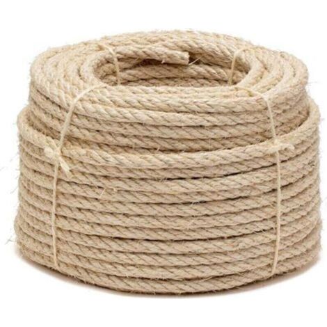 Corde de Sisal Naturel 8mm Remplacement CordAncien Accessoire Idal pour remplacer Poteaux de l\\'arbre Chat, Balles Jouets en Sisal Inclus (20m, Blanc)