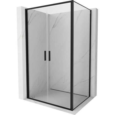Mexen Exo cabina de ducha con bisagras 100 x 75 cm, transparente, negra - 814-100-075-70-00 (1/5)