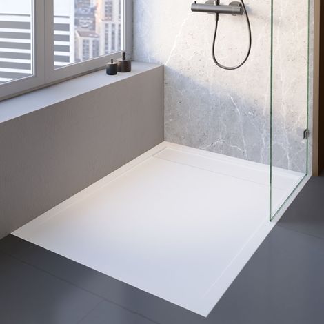 Schulte Duschwanne Brava 140x90 cm Weiß - Komplett Set inkl. Fußgestell und Ablauf, aus hochwertigem Sanitäracryl (1/5)