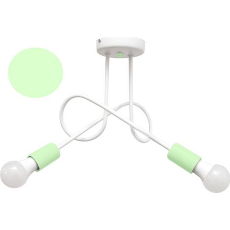 Helam OXFORD Plafonnier semi-encastré à bras multiples blanc, menthe 38 cm
