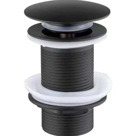 ZVD-Bouchon de vidange Premium Noir Mat Bouchon de lavabo Bouchon de vidange Clickwaste Verrouillable (1/4)