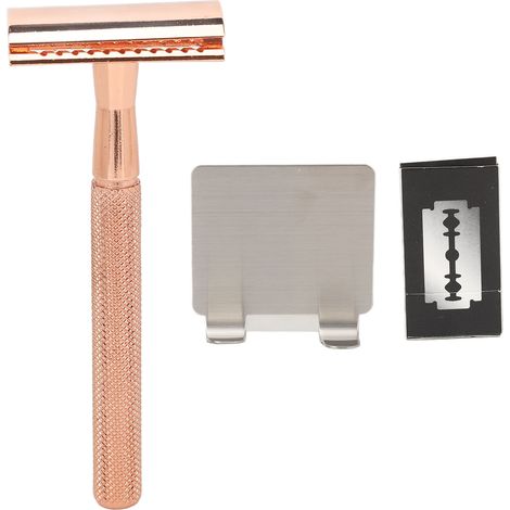 Manche de Lame à Cheveux Portable en Métal Étanche pour Salon de Beauté - Or Rose (1/5)