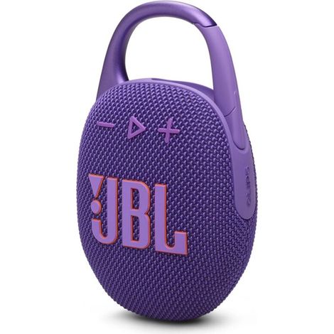 JBL Clip 5, Enceinte Bluetooth ultra-portable, mousqueton intégré, son JBL Pro, basses percutantes, 12 heures d\'autonomie, fonction Playtime Boost, résistante à l\'eau et à la poussière IP67, en viol (1/5)