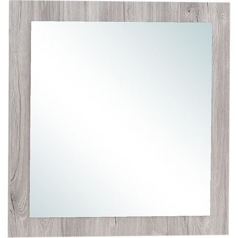 Miroir carré contemporain chêne gris Oliviera (1/4)