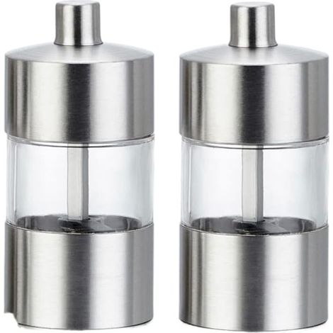 2 moulins à sel et poivre, inox (1/5)