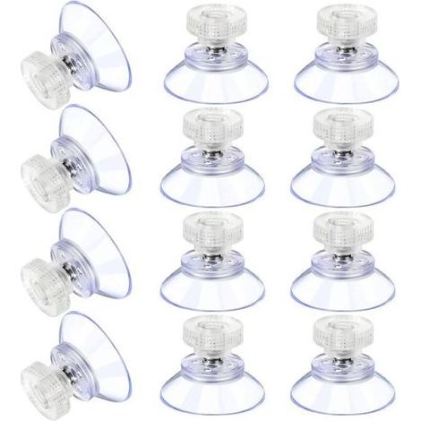 12 Grandes Ventouses Ventouses en Plastique Ventouse Anti-Collision Transparente en Caoutchouc Vis Écrou en Métal Ventouse Solide en PVC Transparent Remplacement avec Écrou de Vis (1/5)