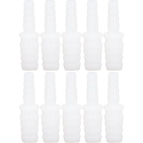 Joint de Tuyau en Plastique Barbelé RéDucteur Union Adaptateur Tuyau Barbe Raccord éPisseur Joint de RéParation 10 PièCes PE (Tête de conversion 6-12 mm) (1/4)