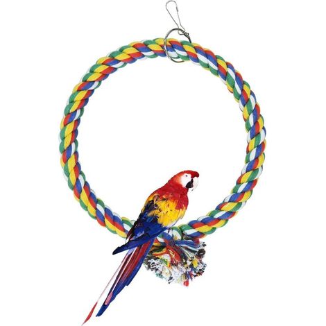 Balançoire pour oiseaux, balançoire en coton suspendue à une cage, jouets anti-morsures, jouets pour perroquets, moineaux et petits perroquets pour lutter contre l'ennui (1/5)