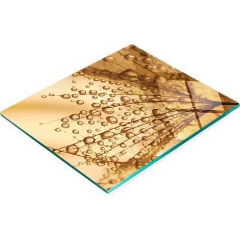Tabla de cortar decorativa de vidrio templado para cocina, diseño de diente de león, 60x52 cm. (1/5)