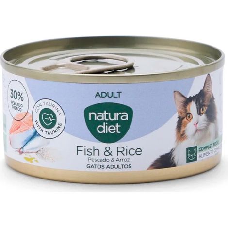 Natura Diet CAT Adult Paté Fish & Rice 85G caja x24
