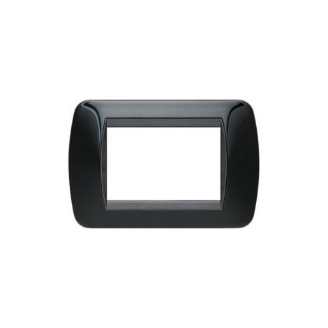 Placca 3 posti Nera Compatibile con Bticino Living tipo l4803pa