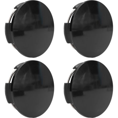 Pièces Cache Moyeu de Roue Universel, Accessoire de Voiture OD 57mm ID 50mm Noir ABS Cache de Roue avec Pinces Métalliques (1/5)