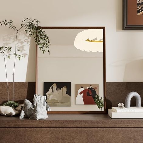 Wall Mirror Black 40x50cm, Rectangular, Wood Frame, Tempered (1/5)