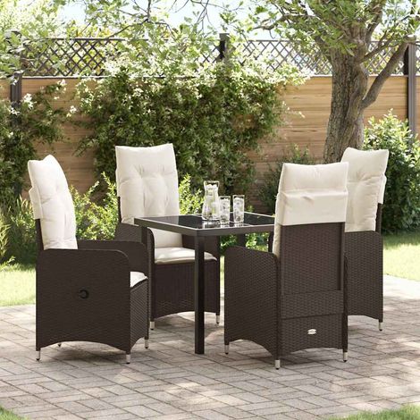 vidaXL Garten Essgruppe 5 pcs Braun Poly-Rattan (1/5)
