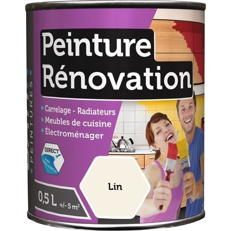Peinture Spécial rénovation carrelage cuisine radiateur électroménager / litrage et coloris au choix - Lin - 2 Litres.