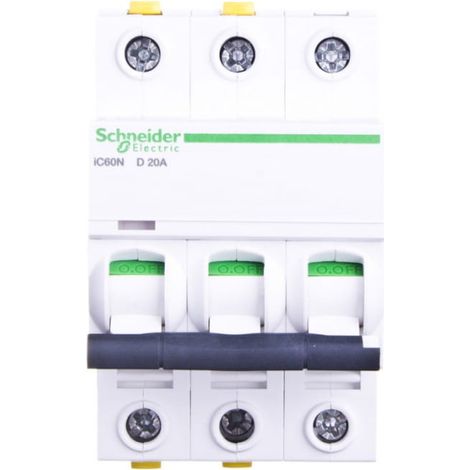 Interruttore automatico 3P D 20A 6kA AC iC60N-D20-3 Acti9 A9F05320