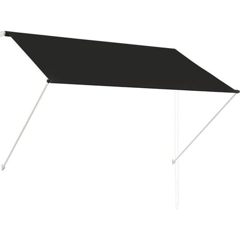 Store banne manuel – 200 x 150 cm – Anthracite – UV résistant – Bras articulés – Balcon, terrasse et jardin (1/5)