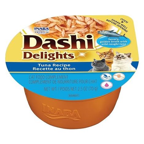 INABA DASHI DELIGHTS FRIANDISES POUR CHATS À BASE D'INGRÉDIENTS DE HAUTE QUALITÉ, RICHES EN HUMIDITÉ ET EN PROTÉINES, FAIBLES EN