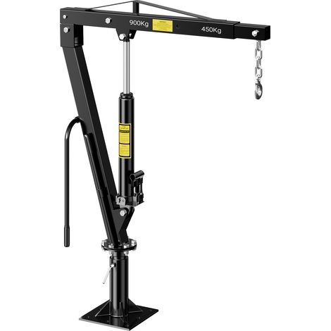 Wiltec Pickup Kran Ladekran 1800 mm Höhe, 900 kg Traglast und 360° Drehkranz, massiver Standfuß zur Bodenmontage, Werkstattkran (1/5)