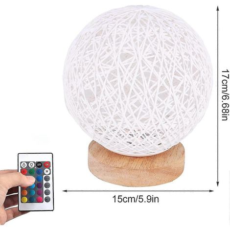 Lampe de table en bois, lampe de chevet, chargeur USB décoratif en rotin pour chambre, salon, table de chevet, table d'appoint, coin café, chambre d'enfant (1/4)