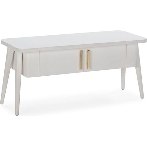 Meuble TV /Audio 110 x 45 x 50 cm Bois - Blanc (1/5)