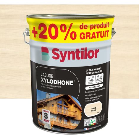 Lasure Xylodhone Ultra Hautes Performances 8 Ans Blanc Satiné 5L+20% (1/5)