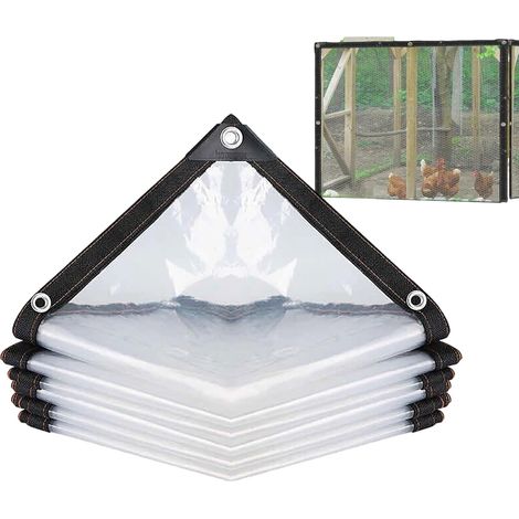 Bâche Transparente Haute Résistance Bâche Transparente Imperméable Couverture Transparente Pour Serre Pour Patio, Extérieur, Hiver, Véranda, Enclos, Abri de Jardin, Poulailler (1/5)