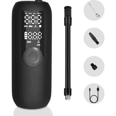 Mini compresseur d'air portable pour le gonflage des pneus de voiture et de vélo (1/5)