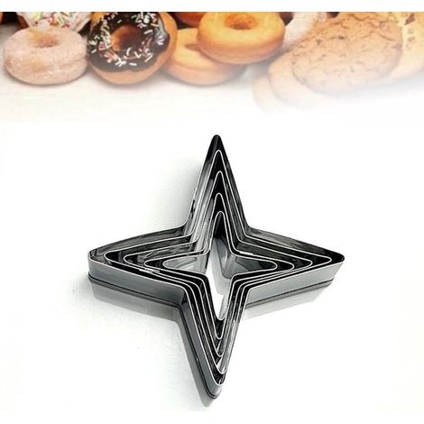 Set di 5 formine per biscotti a forma di stella, stampi da forno a forma di cuore in acciaio inossidabile, mini stelle per cuocere e decorare 12 cm 9 cm 7 cm 5 cm 4 cm (1/5)