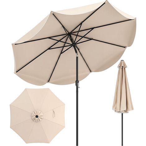 COSTWAY Ombrellone Da Giardino Ombrellone 270 Cm Ombrellone Da Sole Ombrellone Pieghevole Ombrellone Con Inclinazione Regolabile Ombrellone Con 8 Stecche Ombr (1/5)