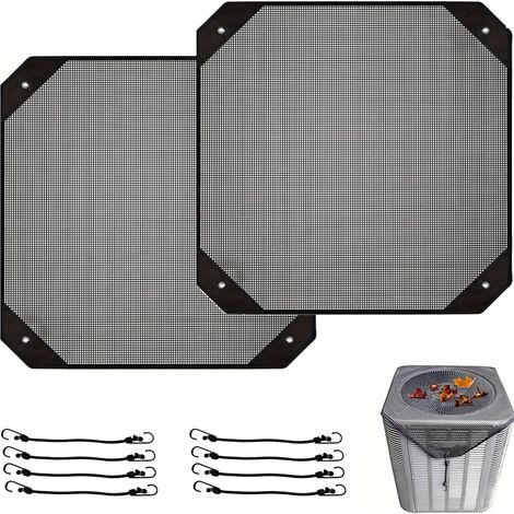 Set di 2 coperture per unità esterna di condizionatore, in rete traspirante universale, 9191 cm, per proteggere da foglie, polvere e animali domestici, copertura per tutte le stagioni per unità estern (1/5)