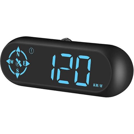 Compteur de vitesse GPS numérique pour voiture, affichage tête haute (HUD) avec vitesse en MPH, boussole et alerte de fatigue au volant (1/5)