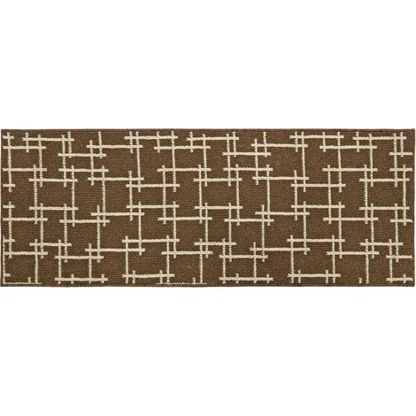 Vector Machine Washable Latex Backed Runner, 57x150cm, Brown (1/4)