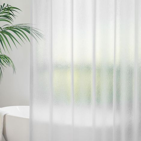 Duschvorhang Lang Transparent Weiß 180x220 mit 5 Gewicht Magneten Wasserdicht (1/5)