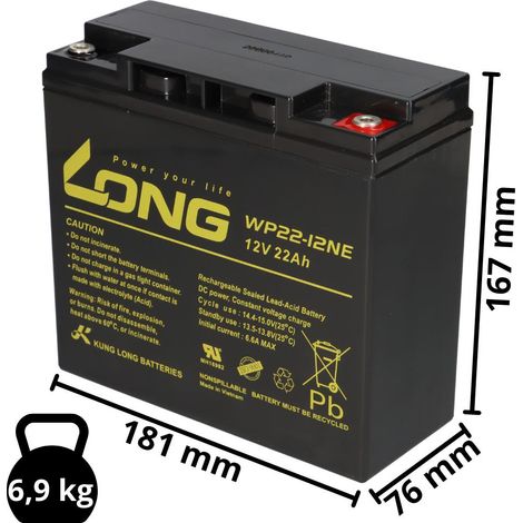 Akku kompatibel Rasenmäher RL2000 RL-2000 24V 2x 12V 22Ah AGM Blei wartungsfrei (1/5)