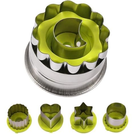 Emporte-pièces - Patisserie - Acier Inoxydable - 6 Pièces - Compatible Lave-Vaisselle - Vert (1/4)