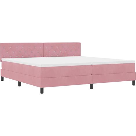 Letto a Molle con Materasso Rosa 200 x 200 cm Tessuto vidaXL