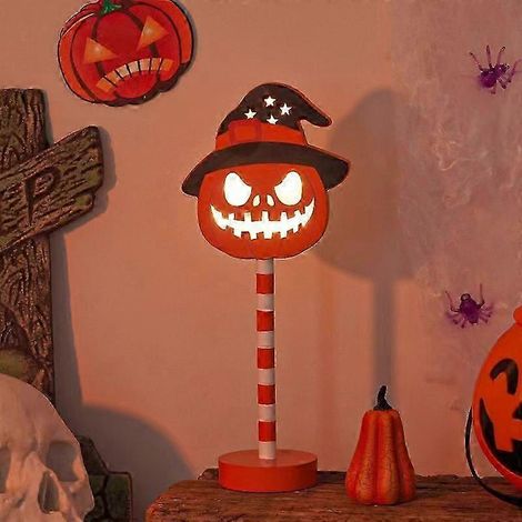 Guirlande lumineuse LED d'Halloween avec chapeau de sorcière et citrouille