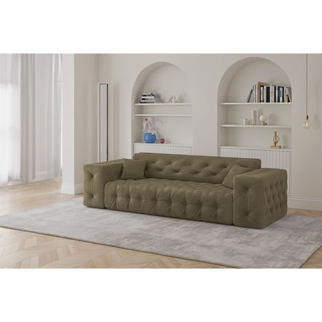 Sofa Designersofa CHANTAL 3-Sitzer in Stoff Moly Grün (1/5)