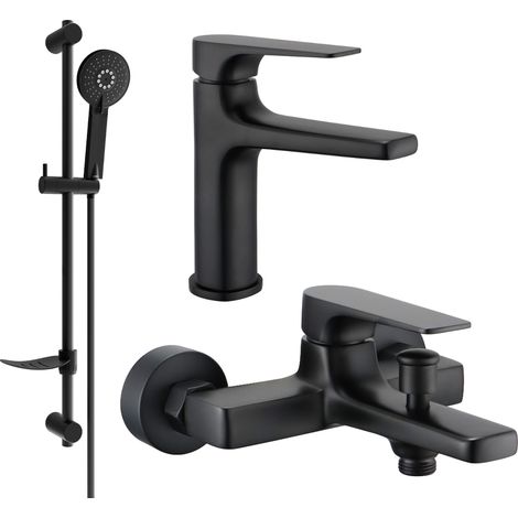 Mexen Lynx DF40 set vasca da bagno, nero - 745903DF40-70