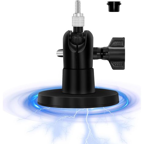 Support mural magnétique pour Outdoor, pivotant à 360°, support magnétique puissant pour XT/XT2, et toutes les caméras de surveillance avec trou de vis standard de 1/4 pouce(noir) (1/5)