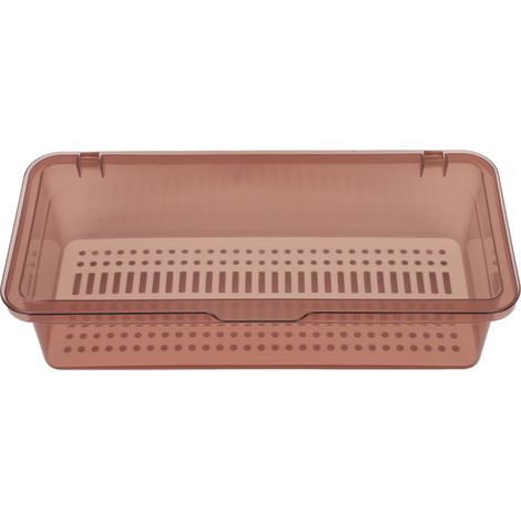 Organisateur de rangement cosmétique transparent et portable avec couvercle anti-poussière en polycarbonate, boîte de rangement pour maquillage idéale pour la maison et le bureau. (1/5)