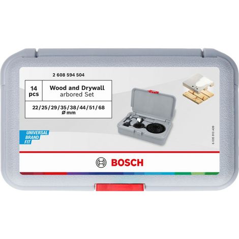 Bosch Lochsägen-Set mit Aufsteckhalter Wood and Drywall+Zentrierbohrer, 22-68x15 mm