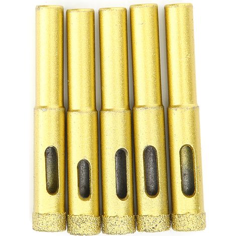 5 Forets Trépan Diamantés Dorés pour Granit, Carrelage Céramique, Béton, Marbre, 10mm (1/5)