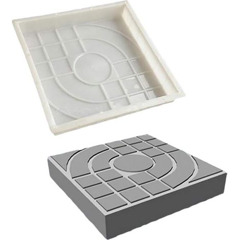Moule à pavés pour brique, béton, pierre, carré, pour dalles, jardin, pelouse, pavés, allées, chemins de route, 25 x 25cm (1/5)