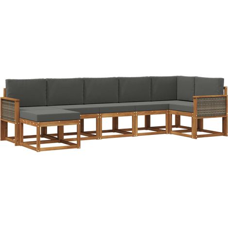 Conjunto de sofás de exterior 7 uds. 7 plaza vidaXL (1/5)