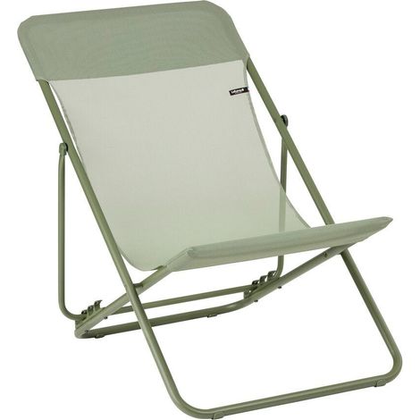 Transat Jardin Pliable - Chilienne Multi-positions : Largeur 58 Cm - Maxi Transat - Batyline® Iso - Vert Moss - Lafuma Mobilier