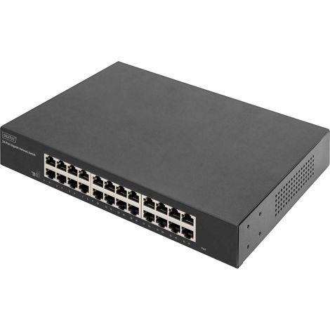 DIGITUS Switch 24-Port Gigabit, 19` unmanaged schwarz (1/3)